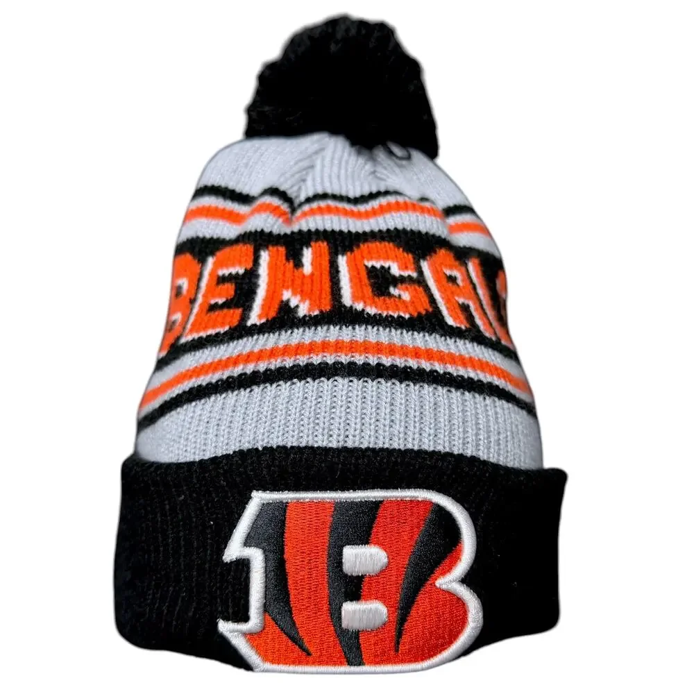 Cincinnati Bengals New Era Beanie Knit Pom Winter NFL Team Hat Black Orange